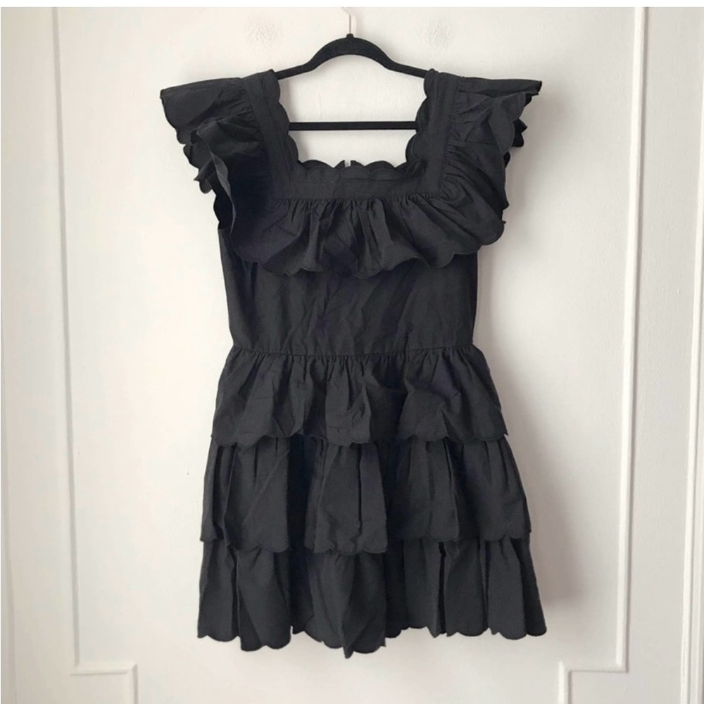 HUNTER BELL Ramsey Dress Black Ruffled Mini Dress - Picture 4 of 6